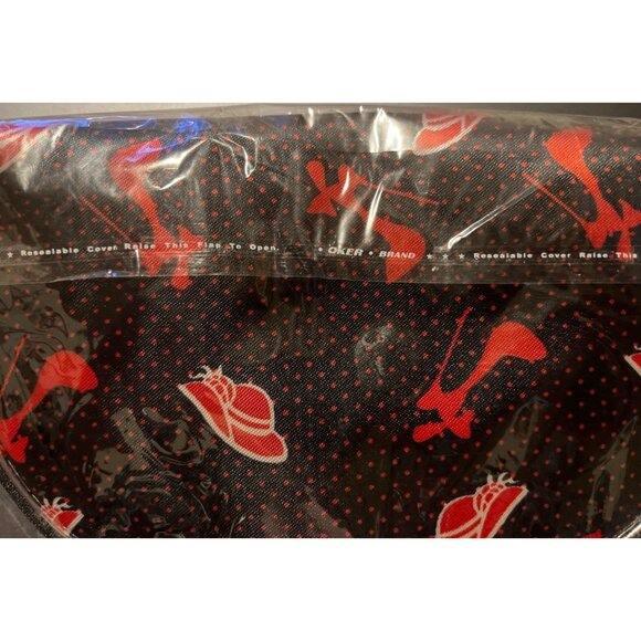 Red Hat Society Cosmetic Bag With Black & Red Polka Dot Print And Red Hat Motif - Picture 3 of 3